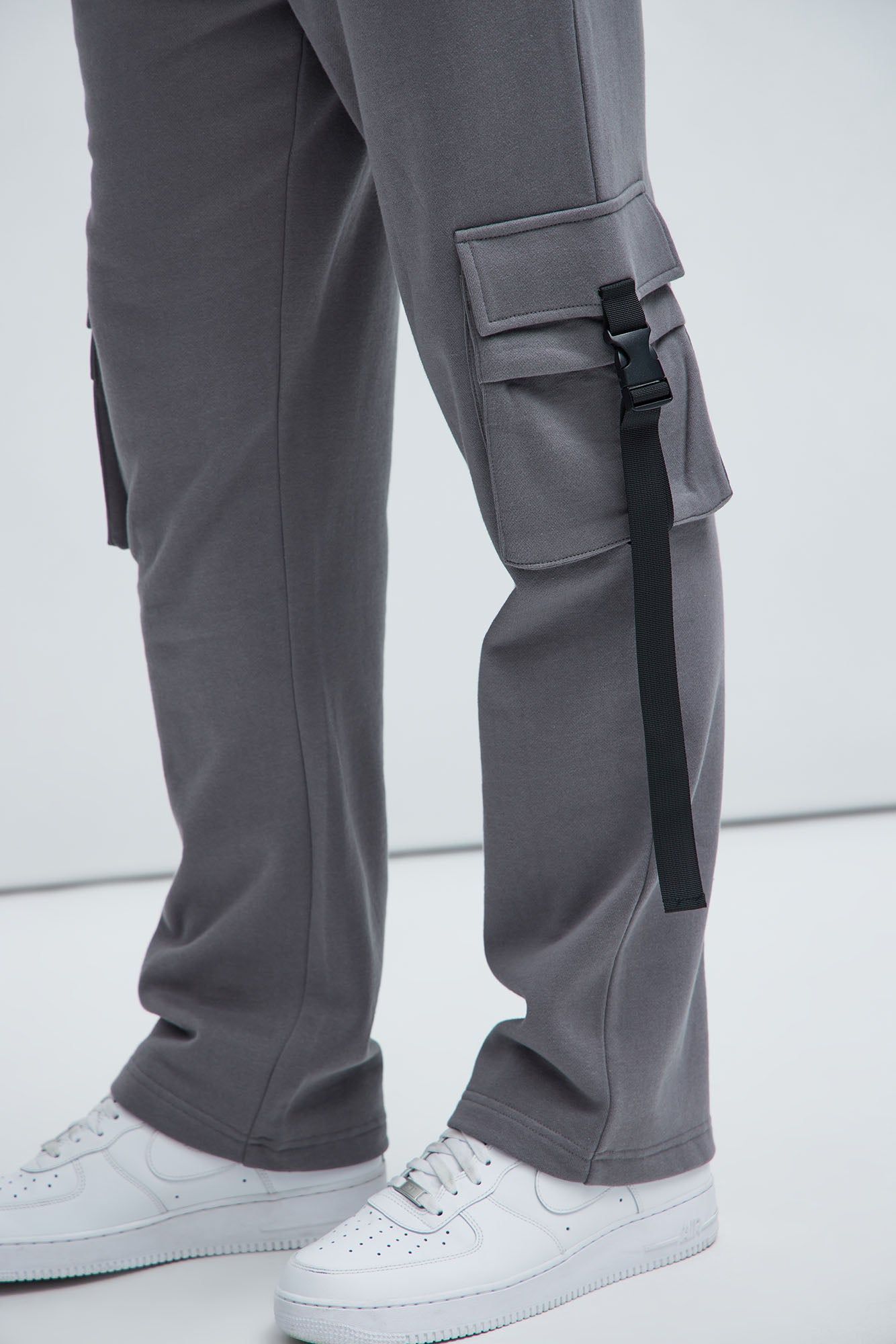 Tyson Buckle Straight Sweatpants - Charcoal sold by Fashion Nova product image thumbnail 4