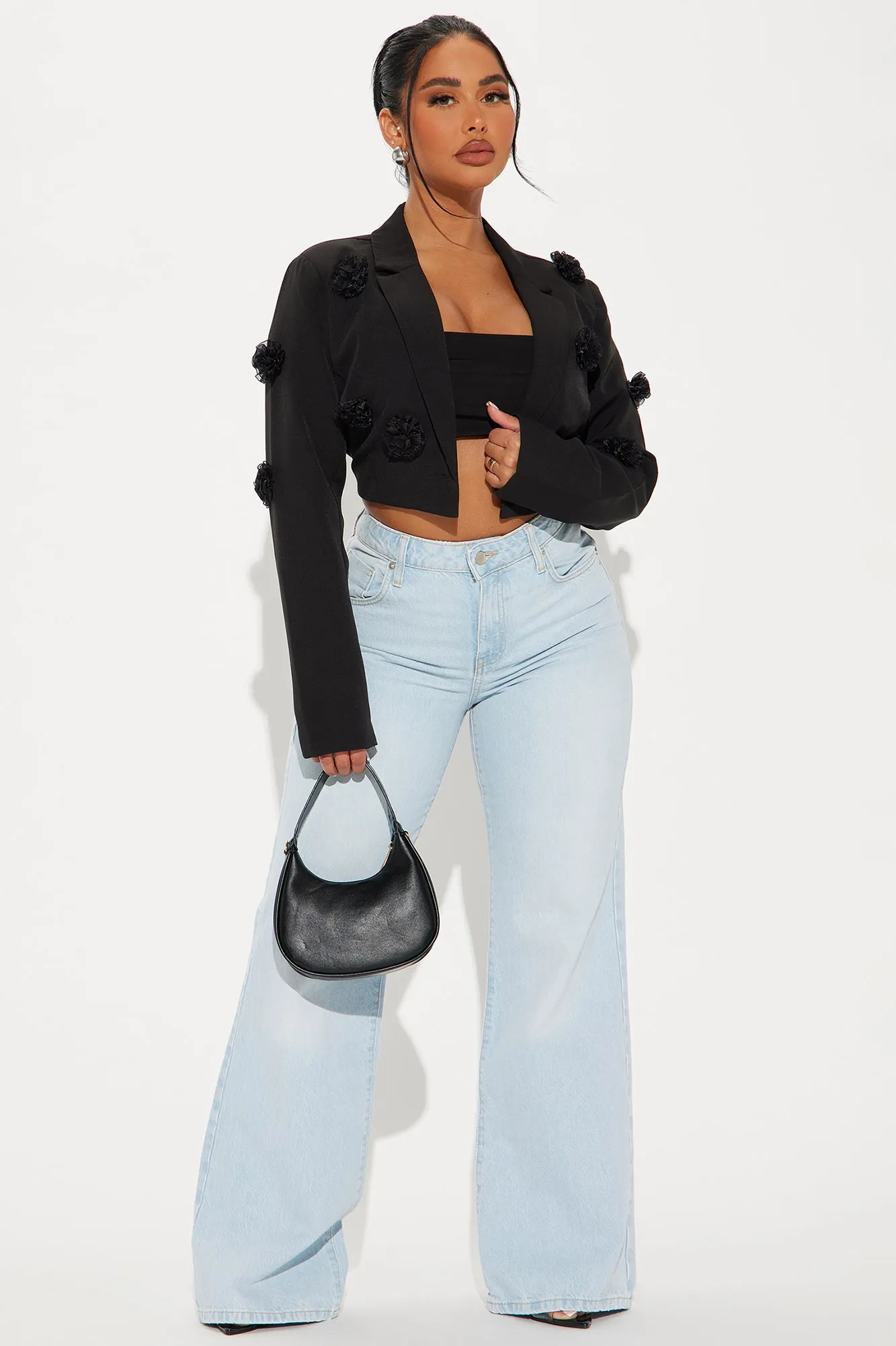 A Different Touch Cropped Blazer - Black sold by Fashion Nova