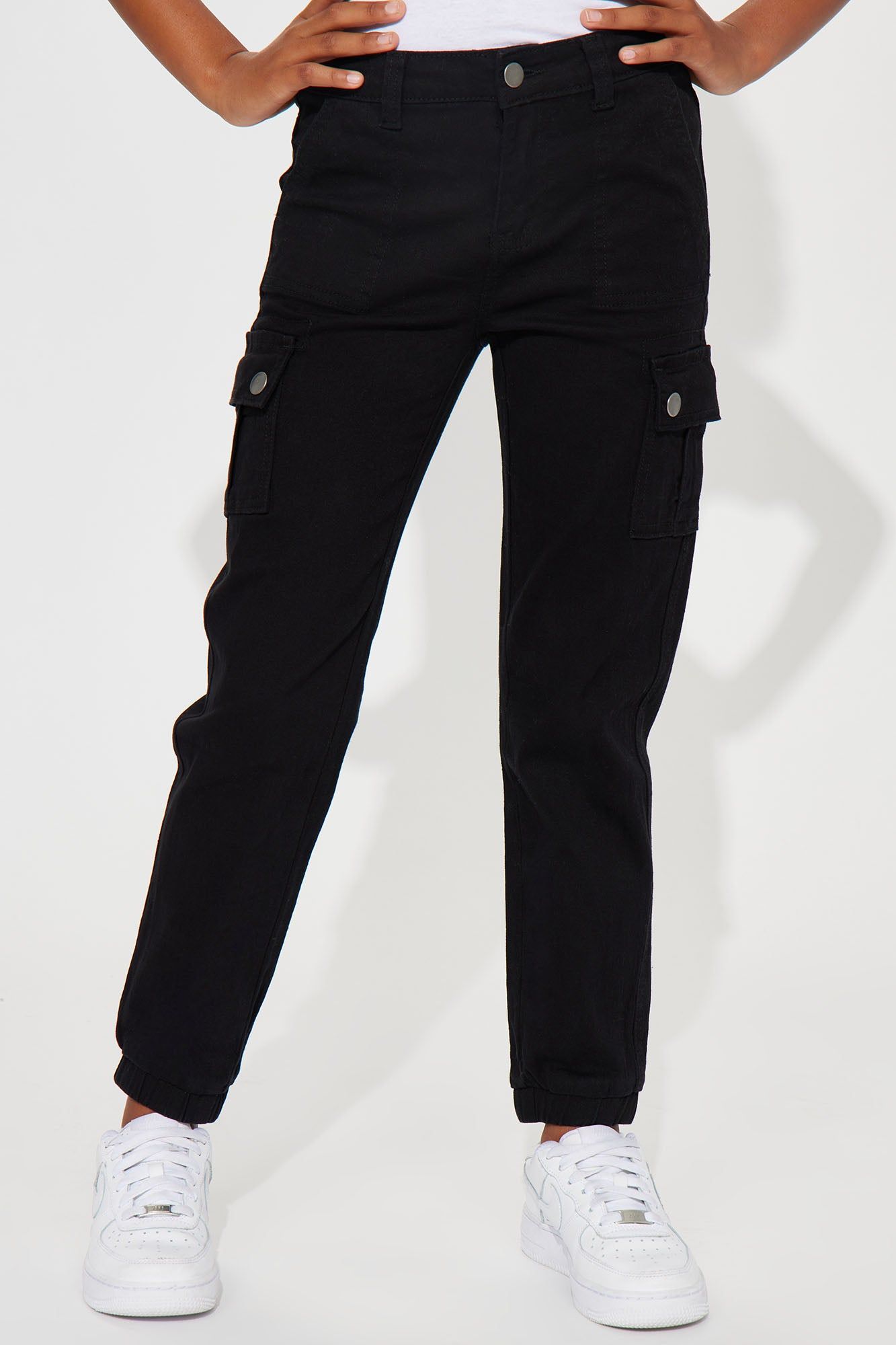 Mini Twill Belted And Ruched Ankle Cargo Pants - Black sold by Fashion Nova product image thumbnail 2