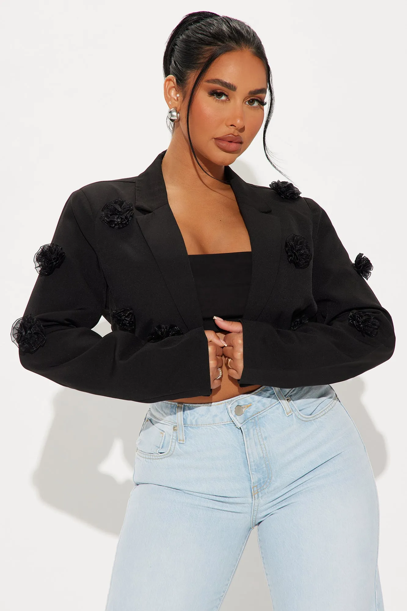A Different Touch Cropped Blazer - Black sold by Fashion Nova product image thumbnail 2