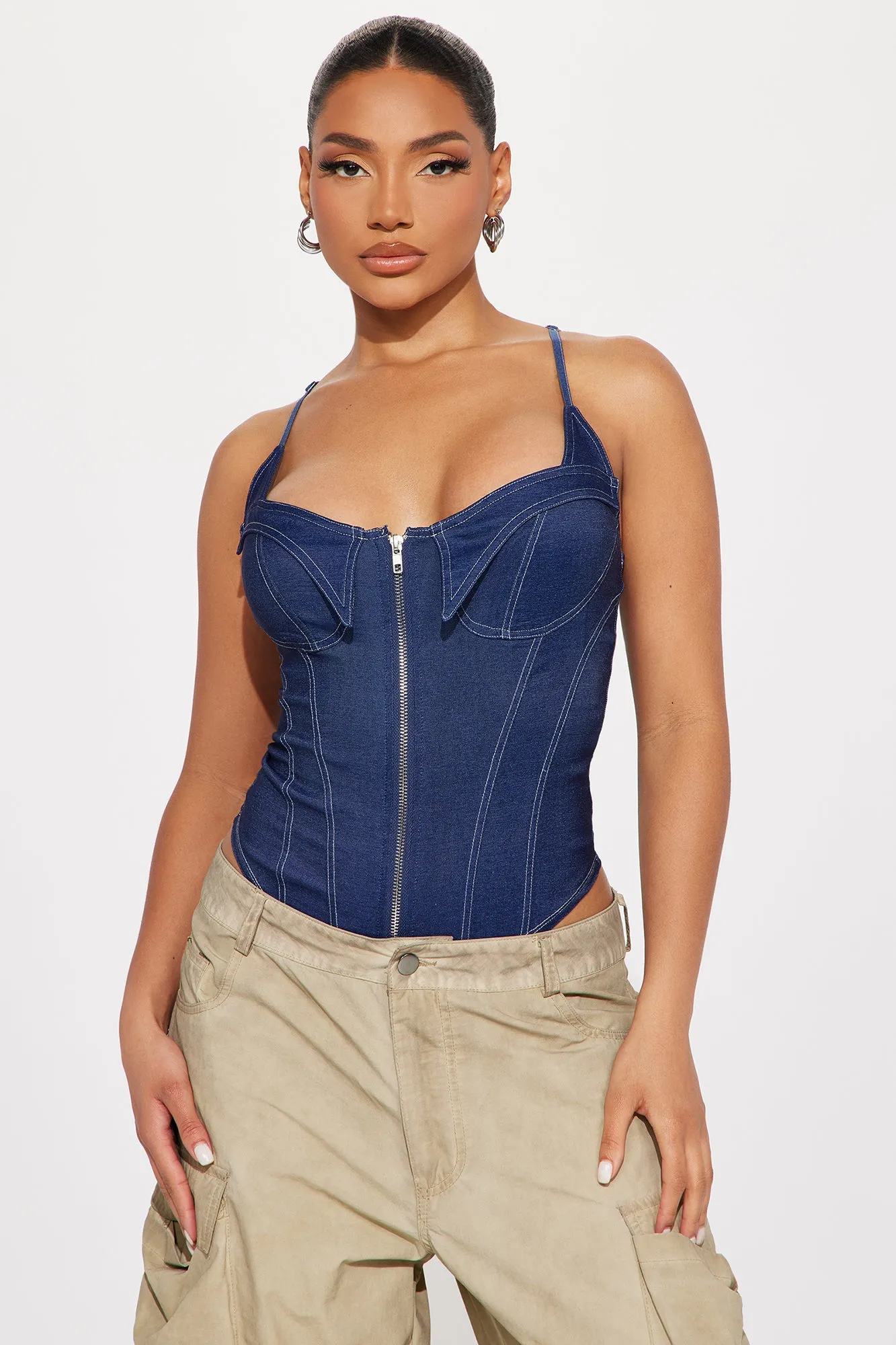 Latest Obsession Bodysuit - Denim sold by Fashion Nova product image thumbnail 3