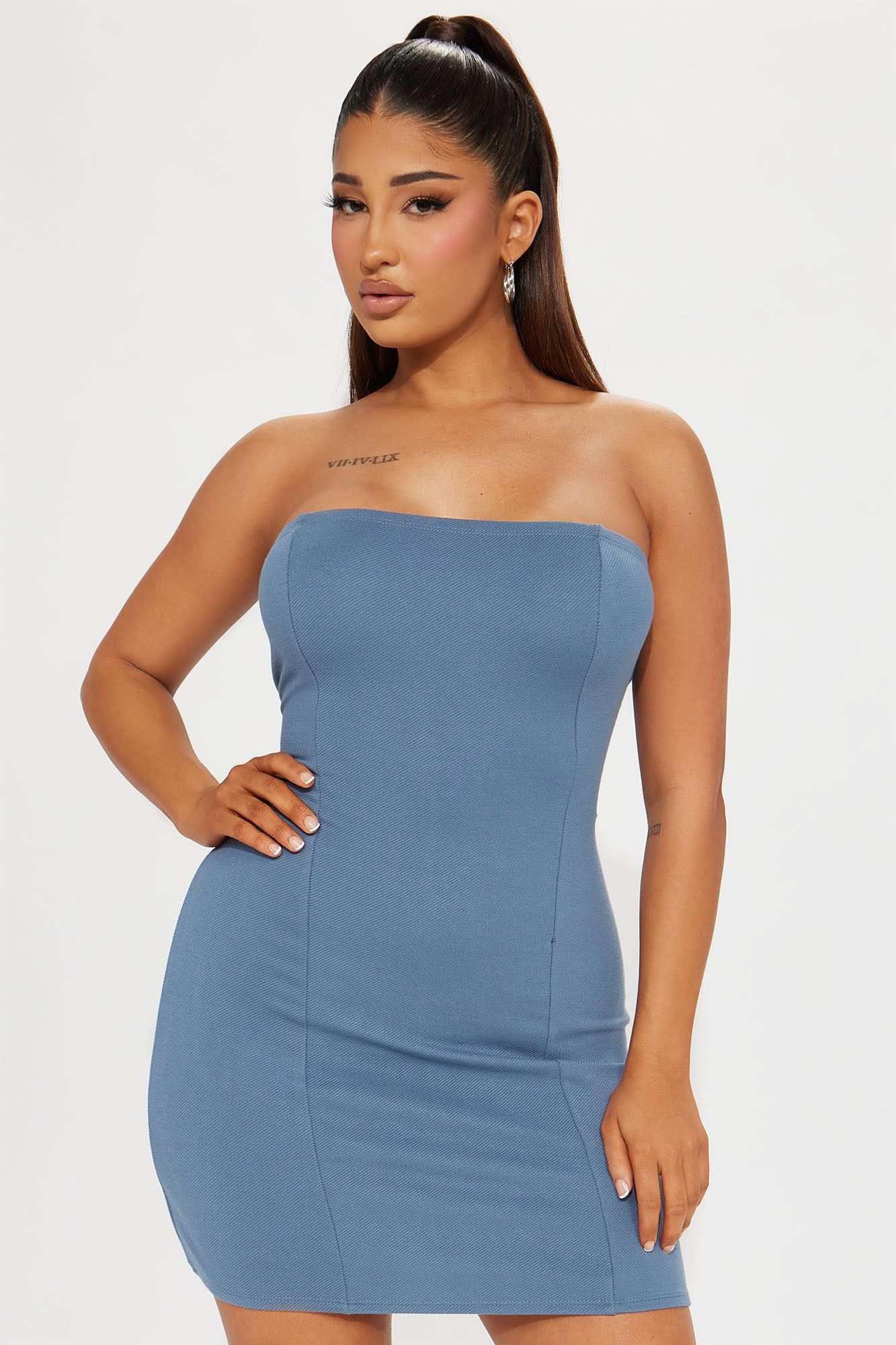 Janie Twill Mini Dress - Blue sold by Fashion Nova product image thumbnail 2