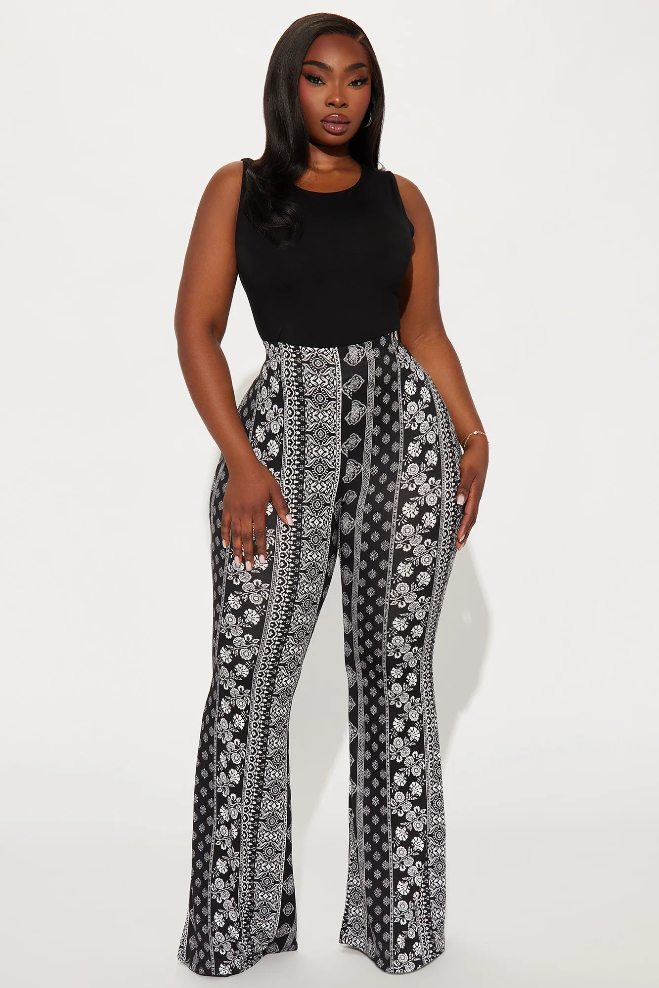 Full On Flare Pant - Black/White sold by Fashion Nova product image thumbnail 4