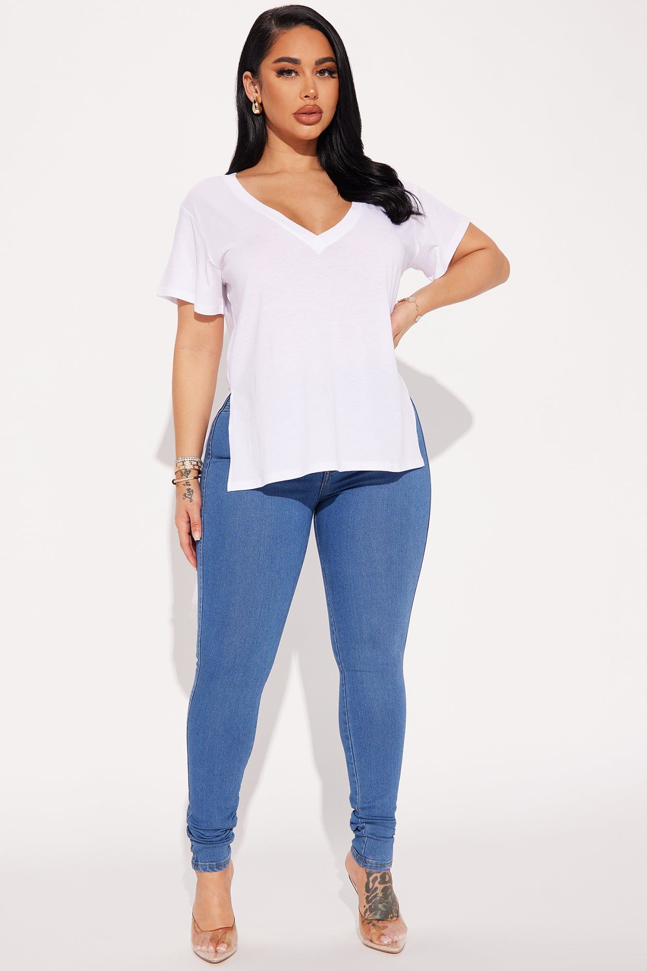 Veronica V-Neck Top - White sold by Fashion Nova product image thumbnail 2