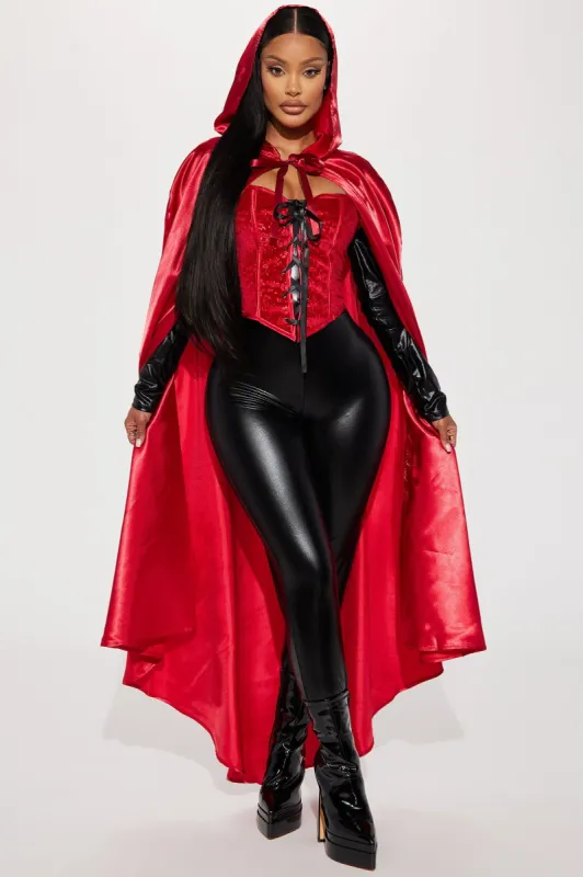Sultry Little Red 2 Piece Costume Set - Black/Red sold by Fashion Nova