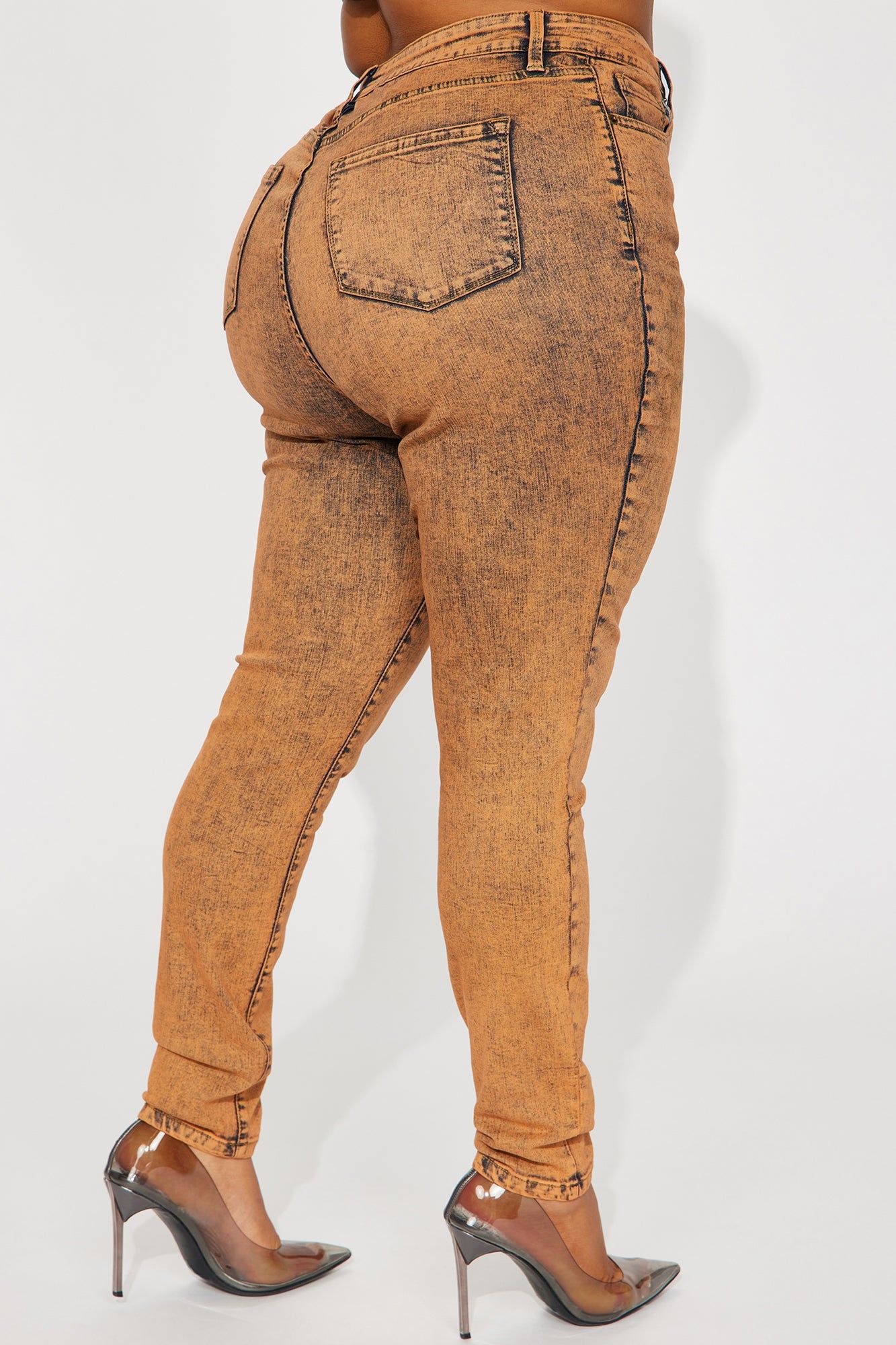 It's Giving High Stretch Curvy Skinny Jeans - Orange sold by Fashion Nova product image thumbnail 7