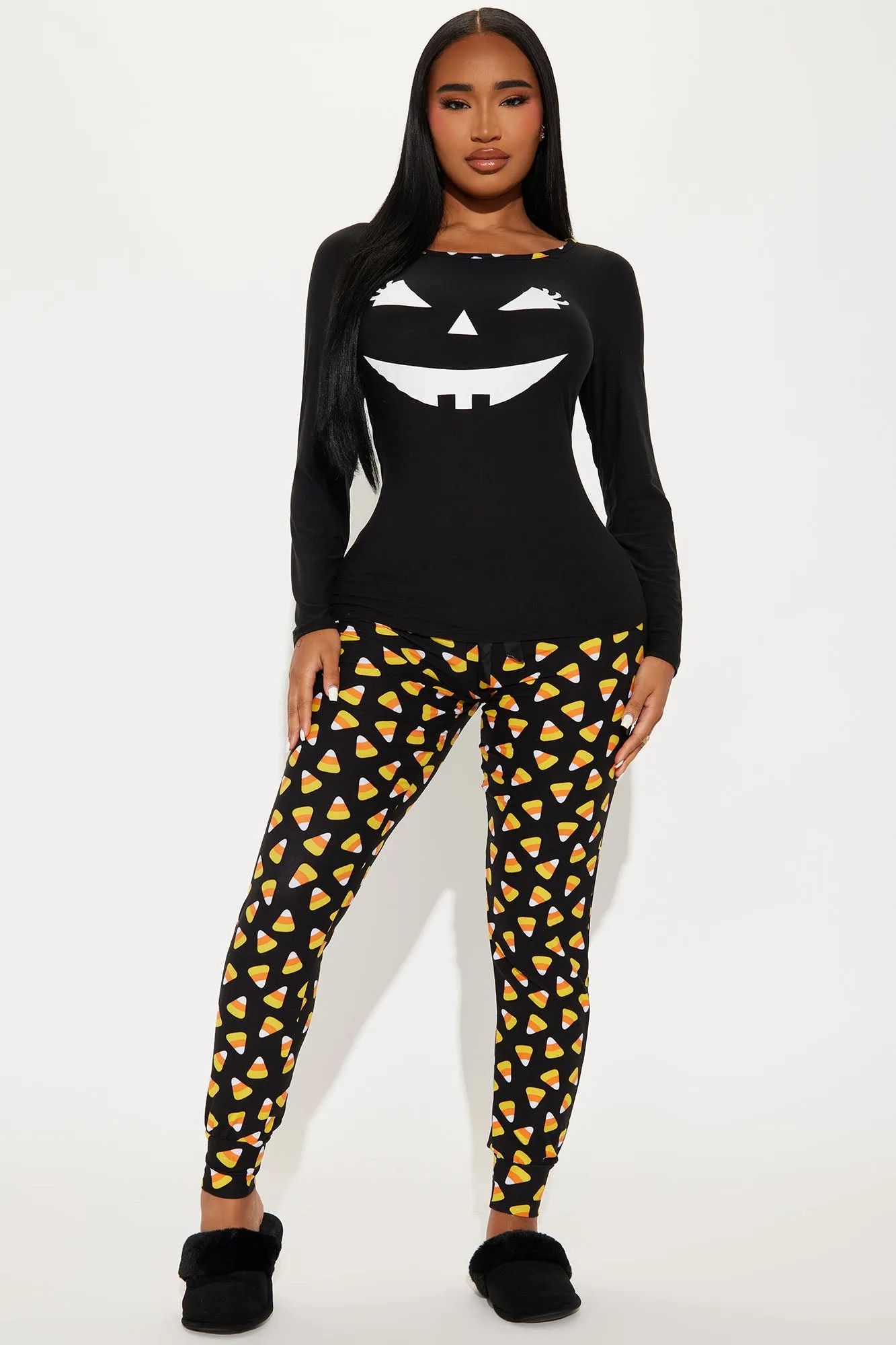 Trick Or Treating Queen Halloween PJ Set - Orange/combo sold by Fashion Nova product image thumbnail 2