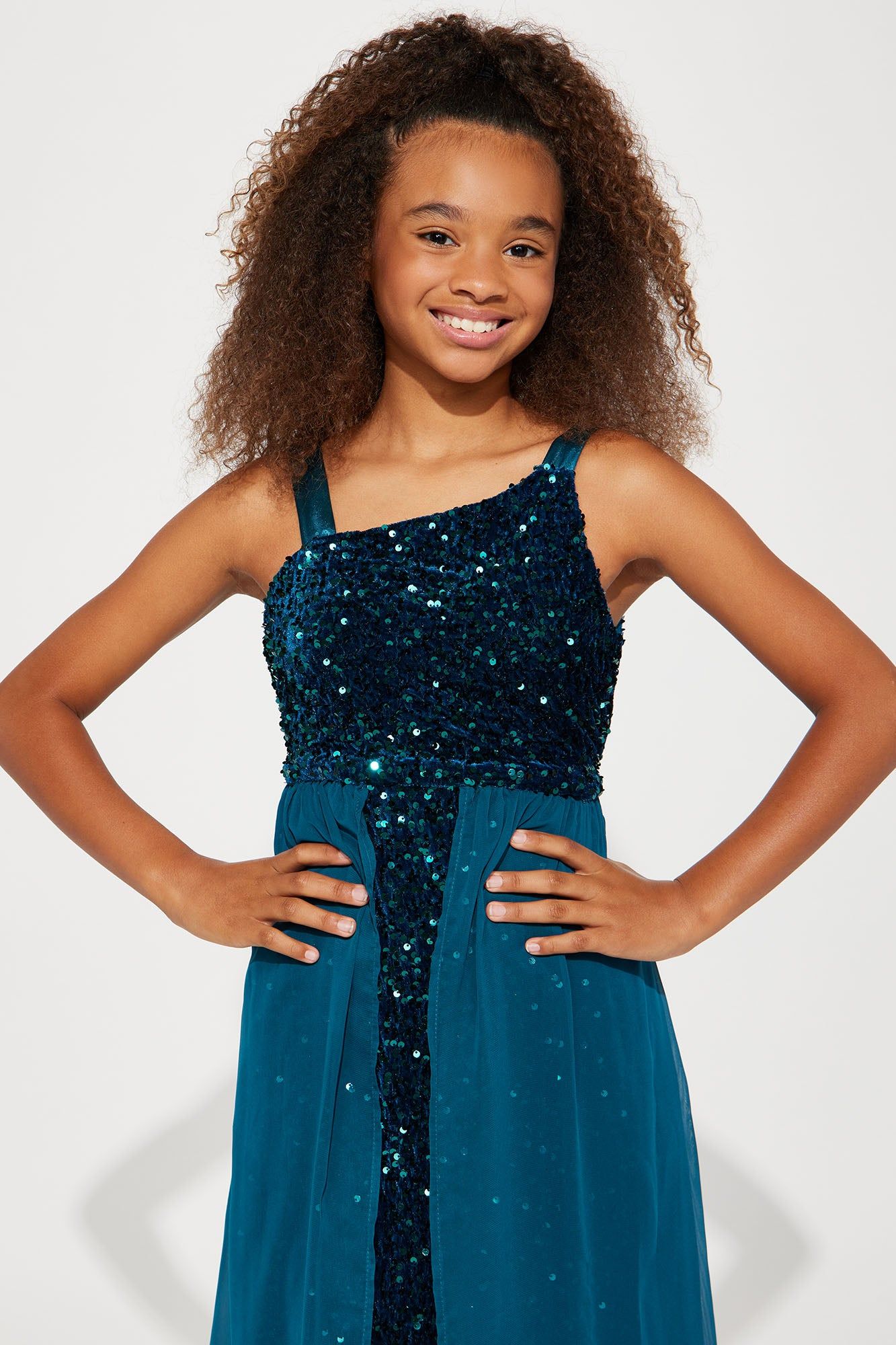 Mini Glitter Girl Sleeveless Dress - Jade sold by Fashion Nova product image thumbnail 2