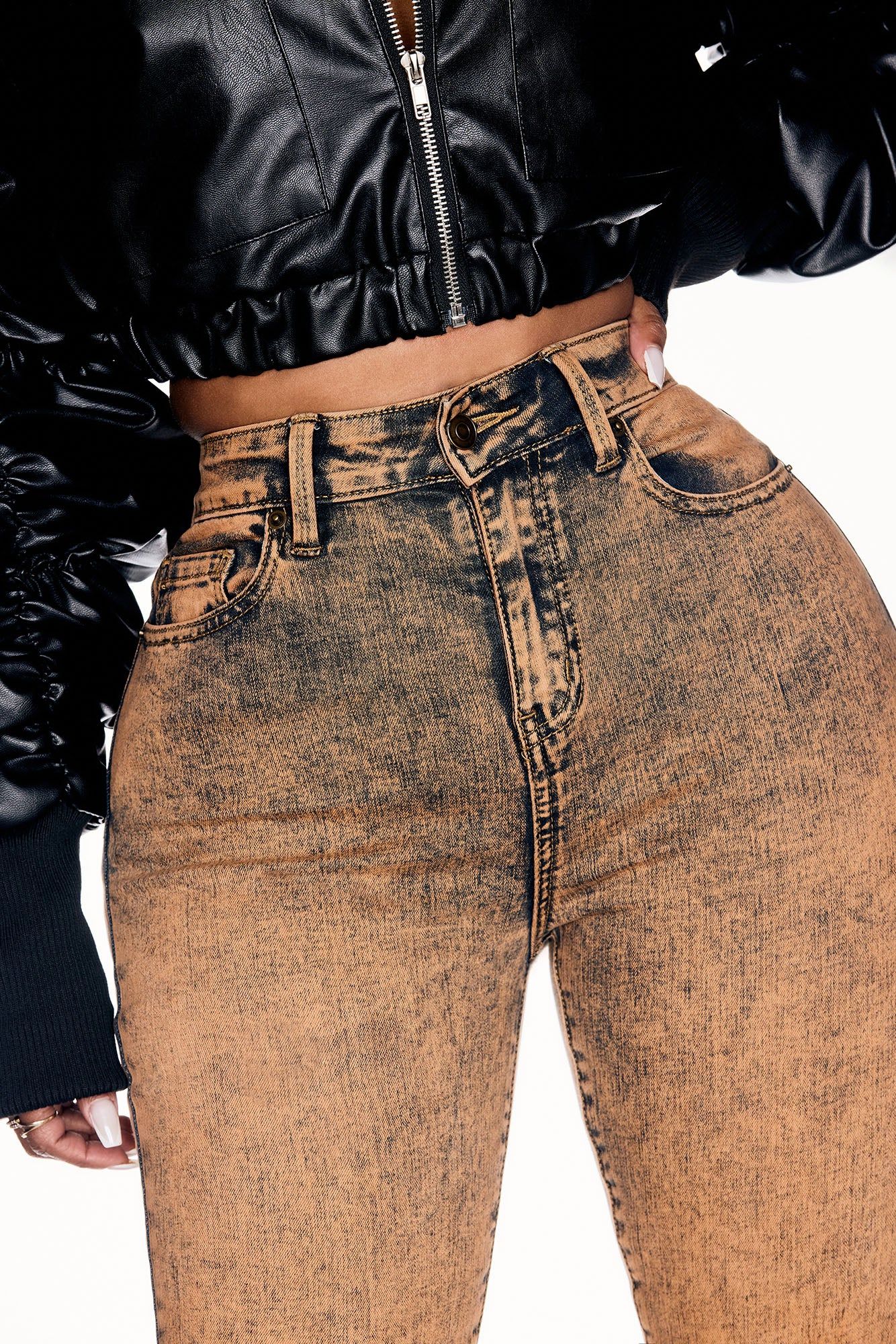 It's Giving High Stretch Curvy Skinny Jeans - Orange sold by Fashion Nova product image thumbnail 3