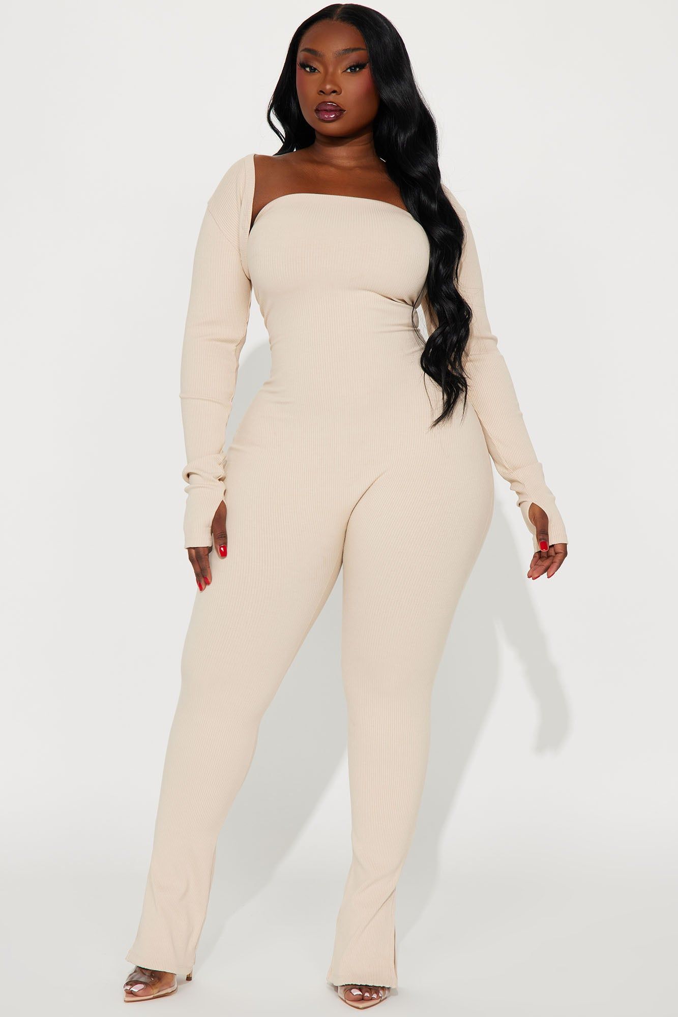 Jeanette Snatched Jumpsuit Set - Cream sold by Fashion Nova product image thumbnail 4
