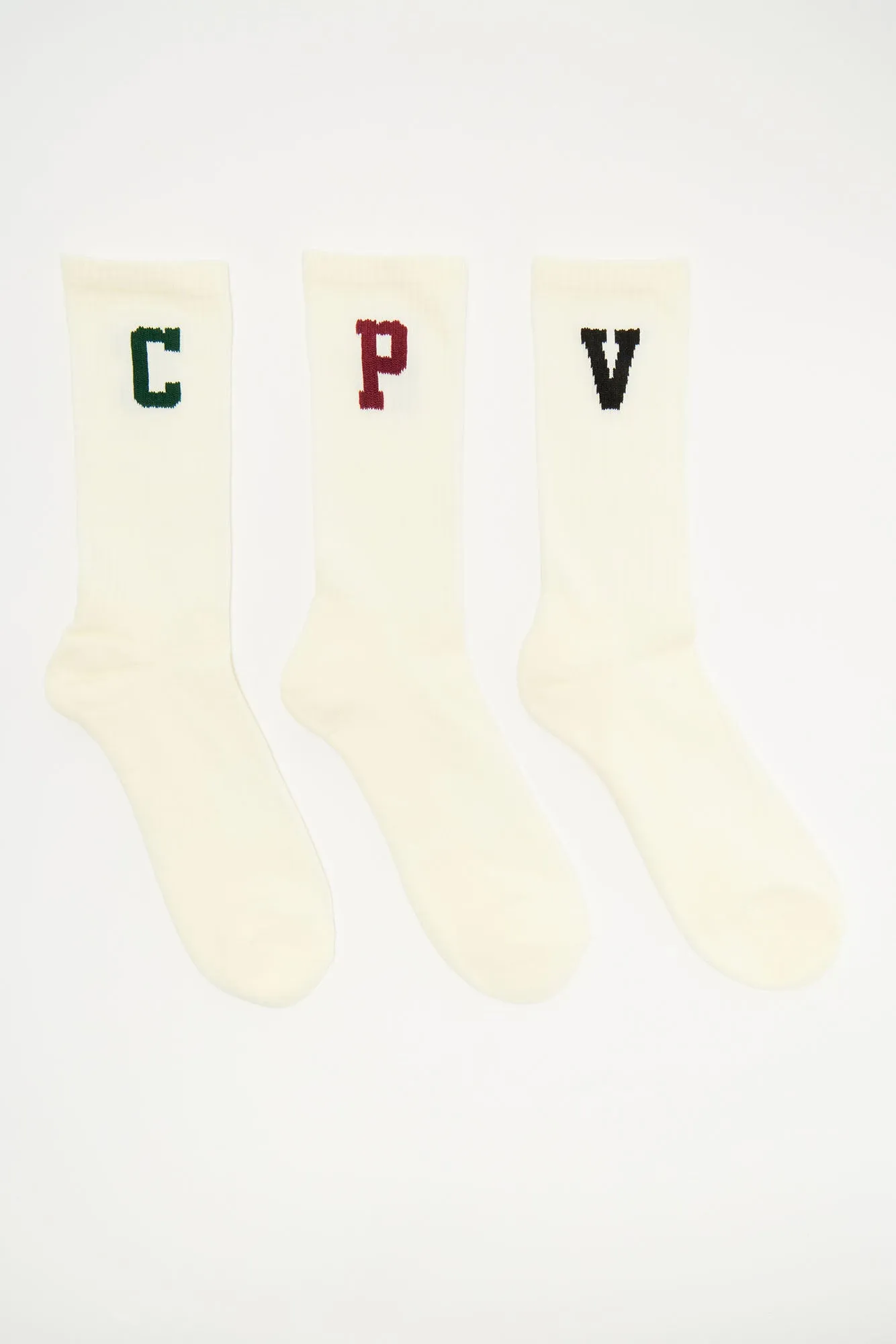 Alpha Crew Socks 3 Pack - Off White sold by Fashion Nova