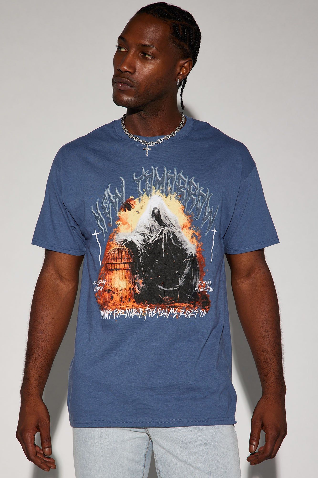 New Tomorrow Short Sleeve Tee - Navy sold by Fashion Nova