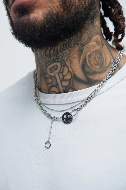 Keep It Smiling Necklace - Silver sold by Fashion Nova