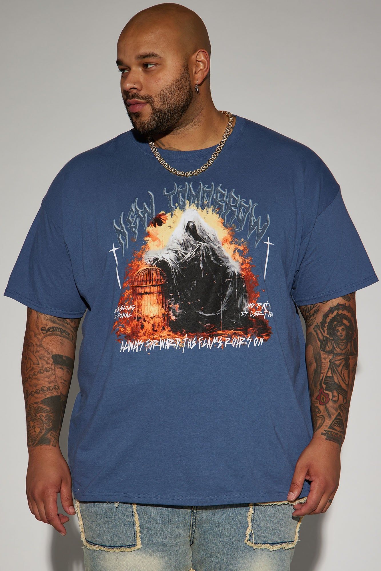 New Tomorrow Short Sleeve Tee - Navy sold by Fashion Nova product image thumbnail 2