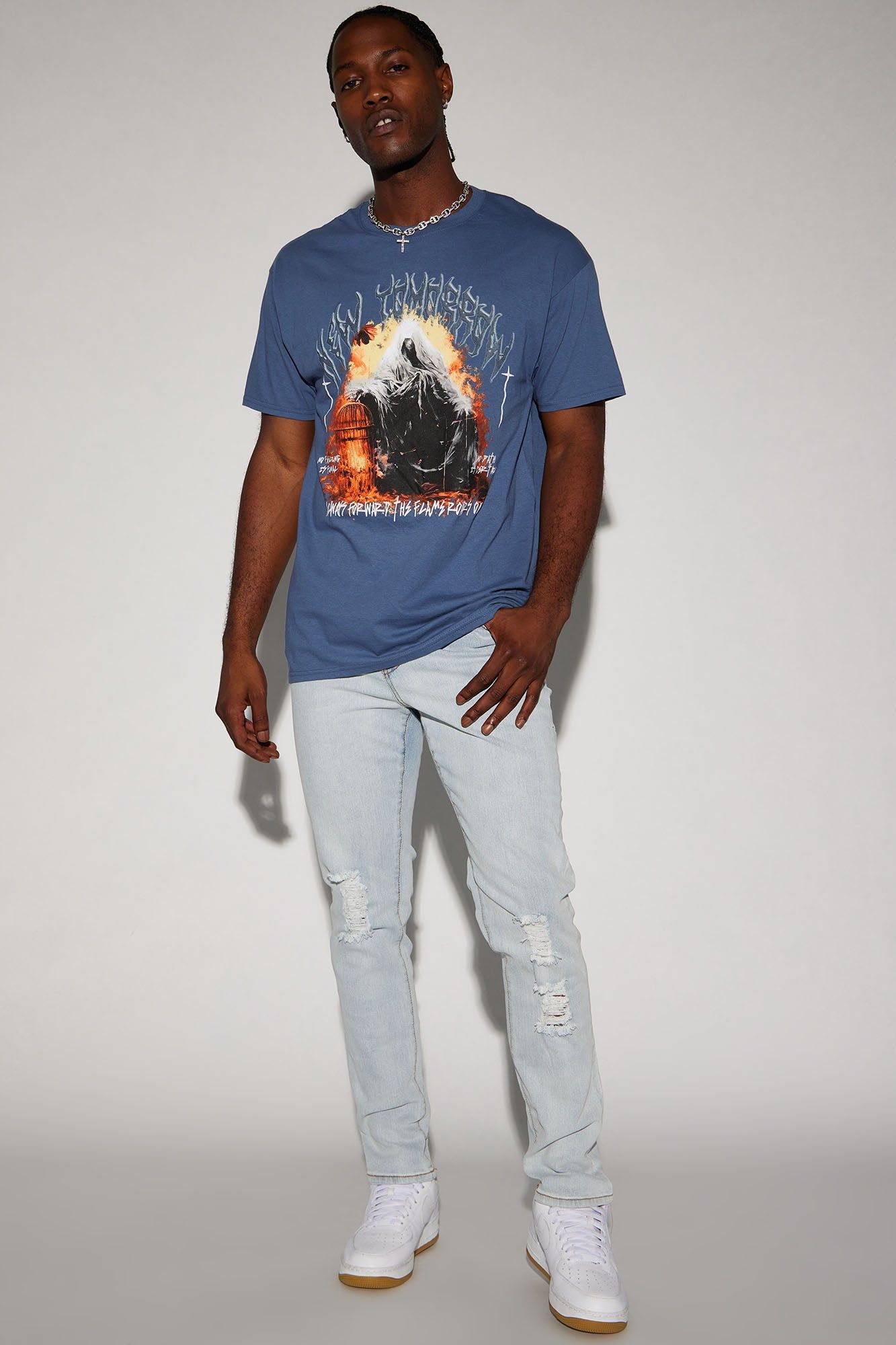 New Tomorrow Short Sleeve Tee - Navy sold by Fashion Nova product image thumbnail 3