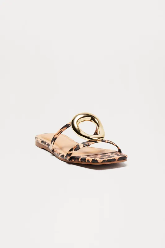 Amaia Hardware Sandals - Leopard sold by Fashion Nova