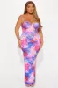 Regina Mesh Maxi Dress - Royal/combo sold by Fashion Nova