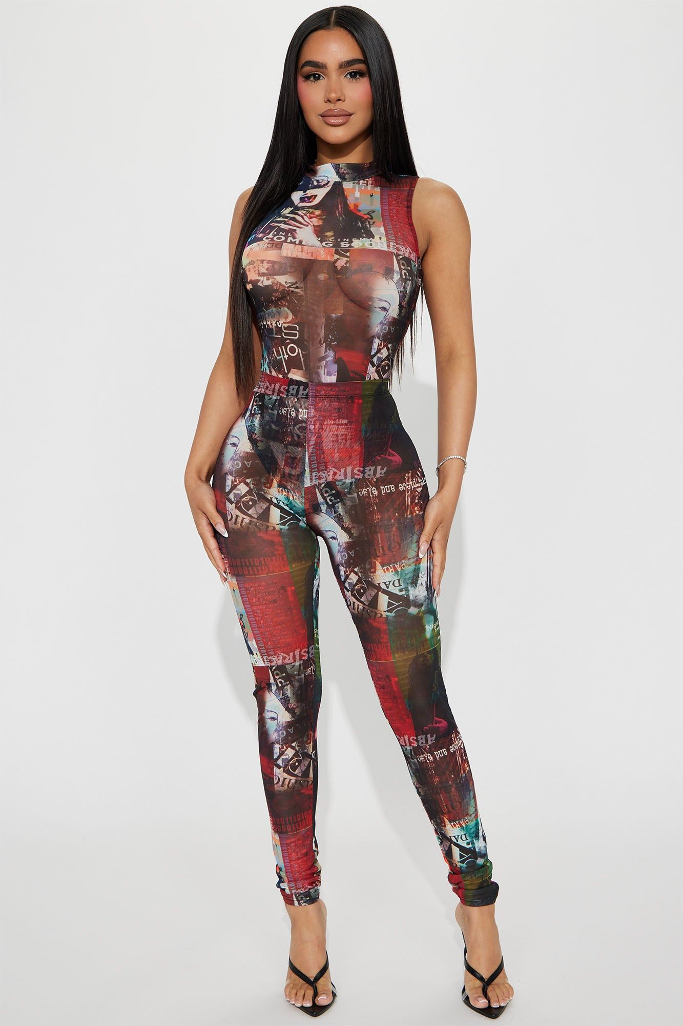 No Course Mesh Legging Set - Black/combo sold by Fashion Nova