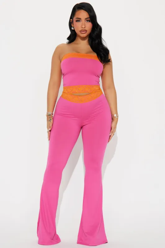 On An Errand Run Pant Set - Pink/combo sold by Fashion Nova