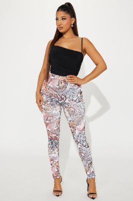 Playing With Danger Printed Legging - Grey/combo sold by Fashion Nova