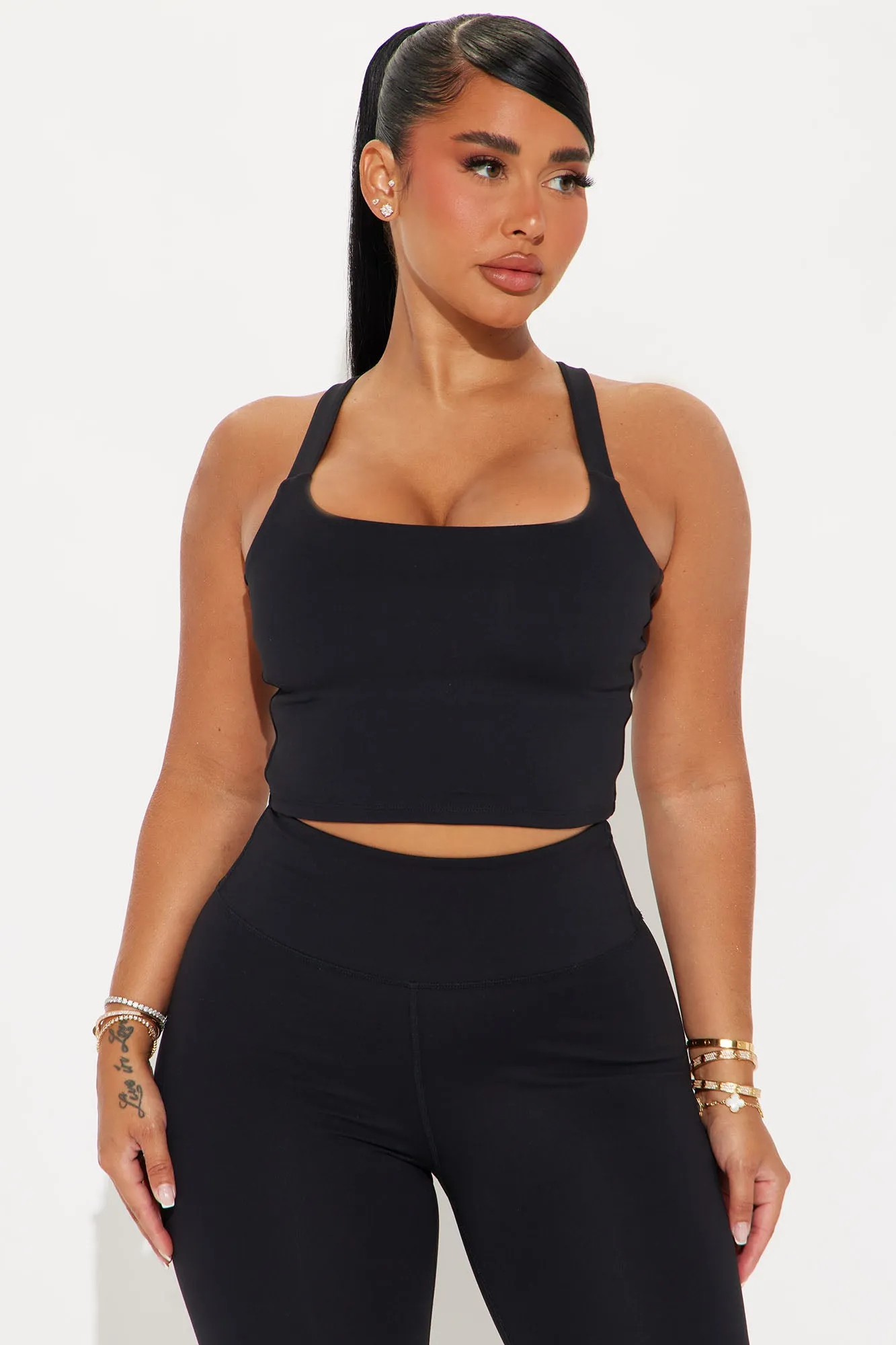 Flexibility Super Soft Active Top - Black sold by Fashion Nova
