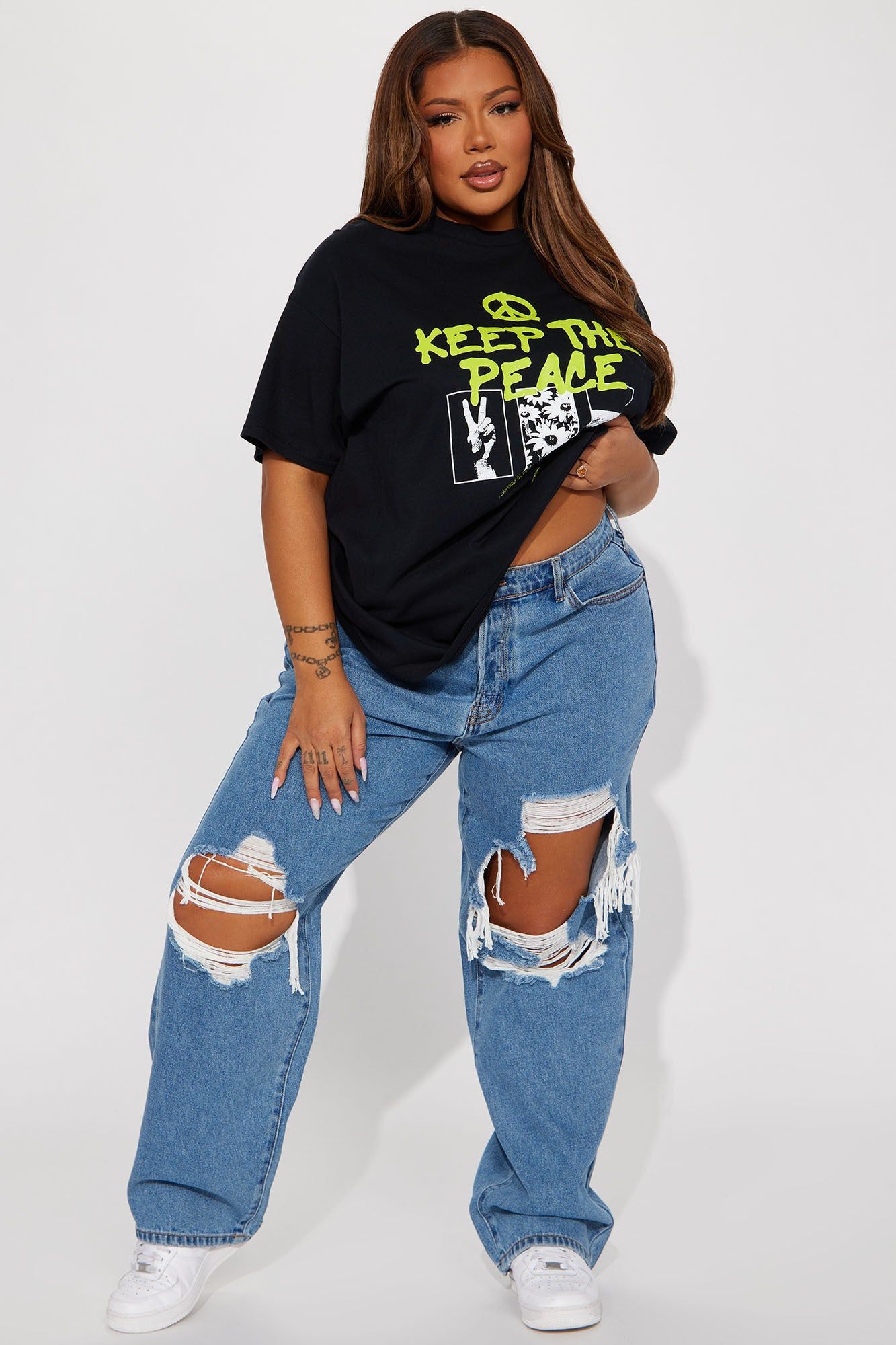 Keep The Peace Graphic Tshirt - Black sold by Fashion Nova product image thumbnail 5