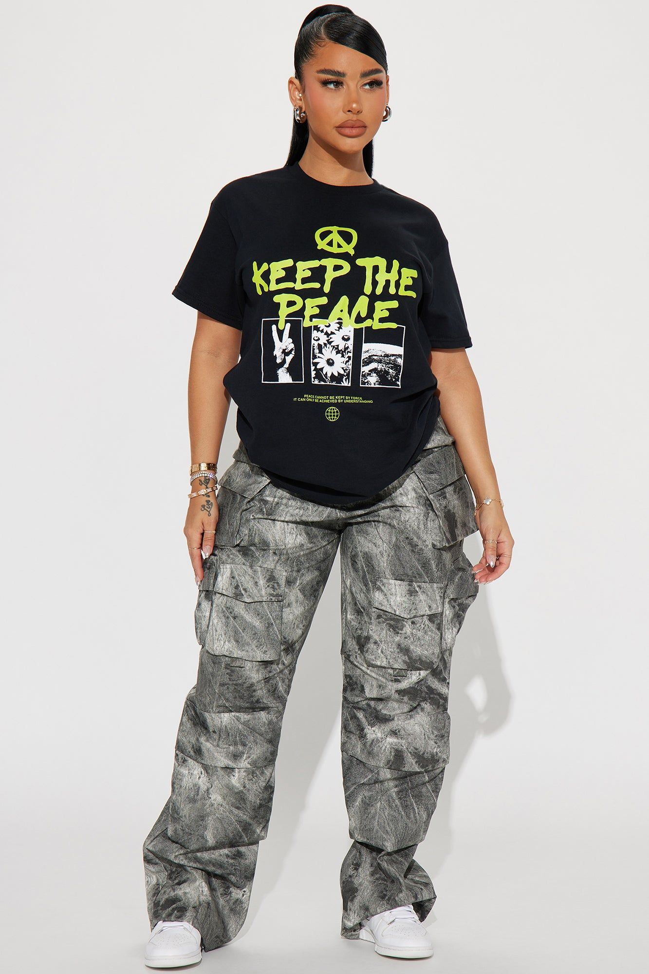 Keep The Peace Graphic Tshirt - Black sold by Fashion Nova product image thumbnail 2