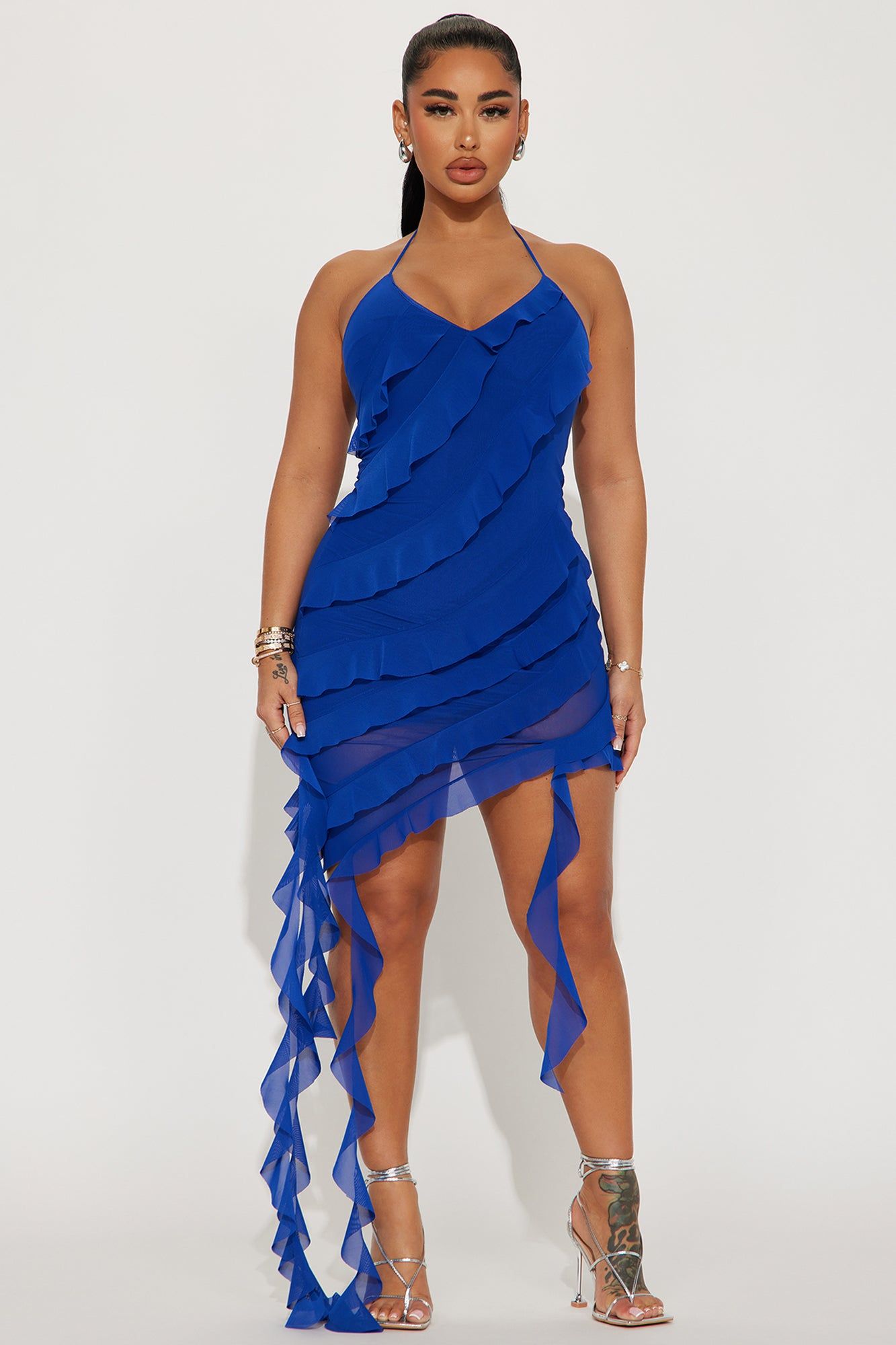 Jaqueline Mesh Mini Dress - Blue sold by Fashion Nova