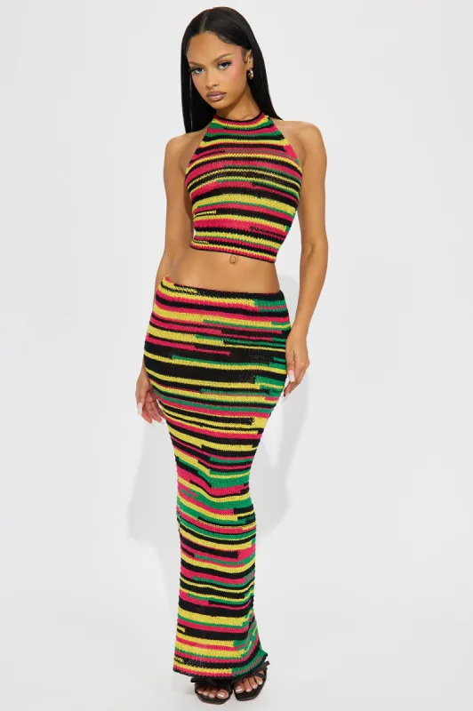 Vacation Escape Skirt Set - Red/combo sold by Fashion Nova