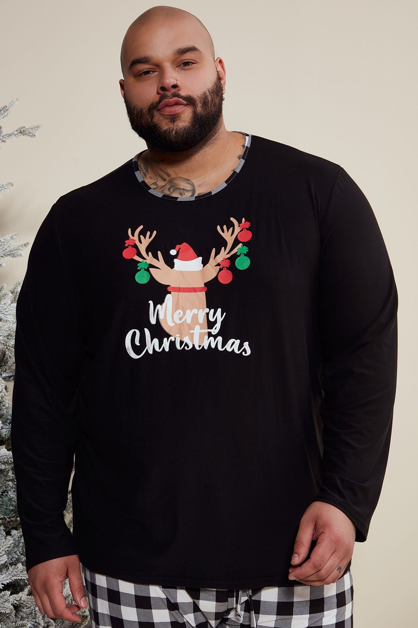 Home For Christmas Holiday PJ Set - Black/combo sold by Fashion Nova product image thumbnail 3