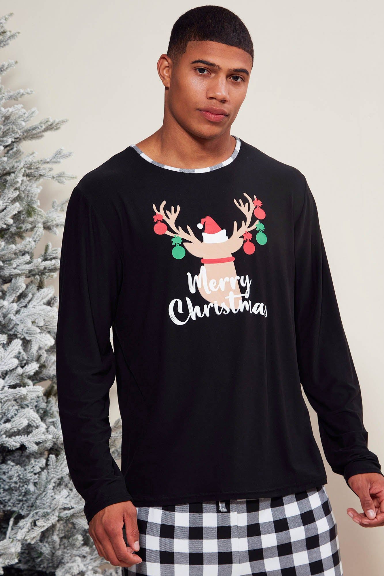 Home For Christmas Holiday PJ Set - Black/combo sold by Fashion Nova product image thumbnail 4