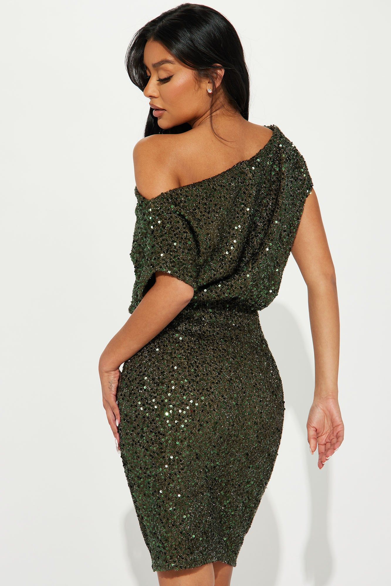 Melissa Sequin Midi Dress - Olive sold by Fashion Nova product image thumbnail 3