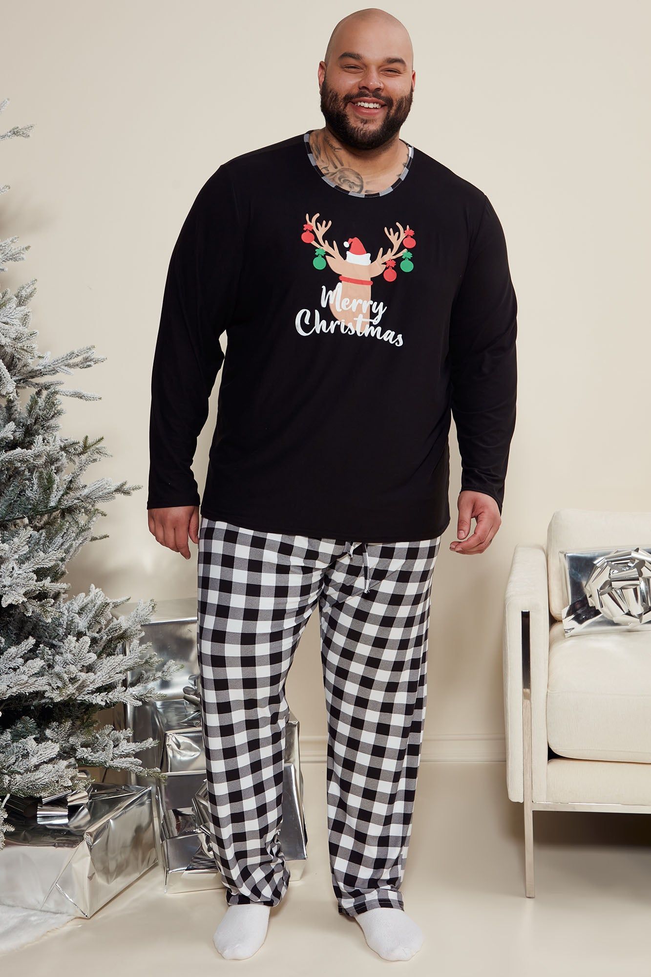 Home For Christmas Holiday PJ Set - Black/combo sold by Fashion Nova product image thumbnail 2