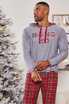 Ho Ho Ho Holiday PJ Set - Grey/combo sold by Fashion Nova