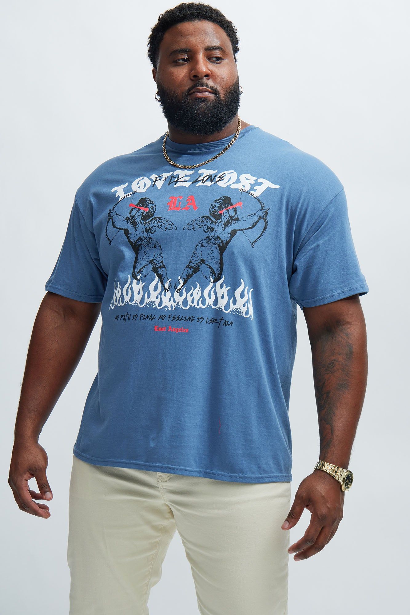 Lost Angeles Love Short Sleeve Tee - Blue sold by Fashion Nova product image thumbnail 4