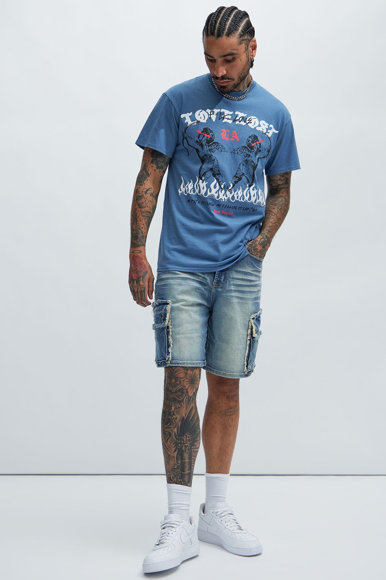 Lost Angeles Love Short Sleeve Tee - Blue sold by Fashion Nova product image thumbnail 2