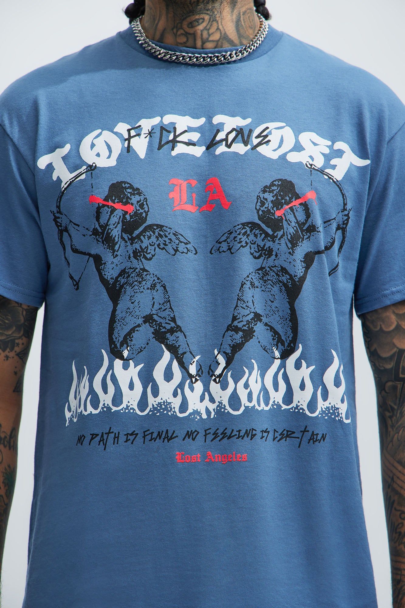 Lost Angeles Love Short Sleeve Tee - Blue sold by Fashion Nova product image thumbnail 3