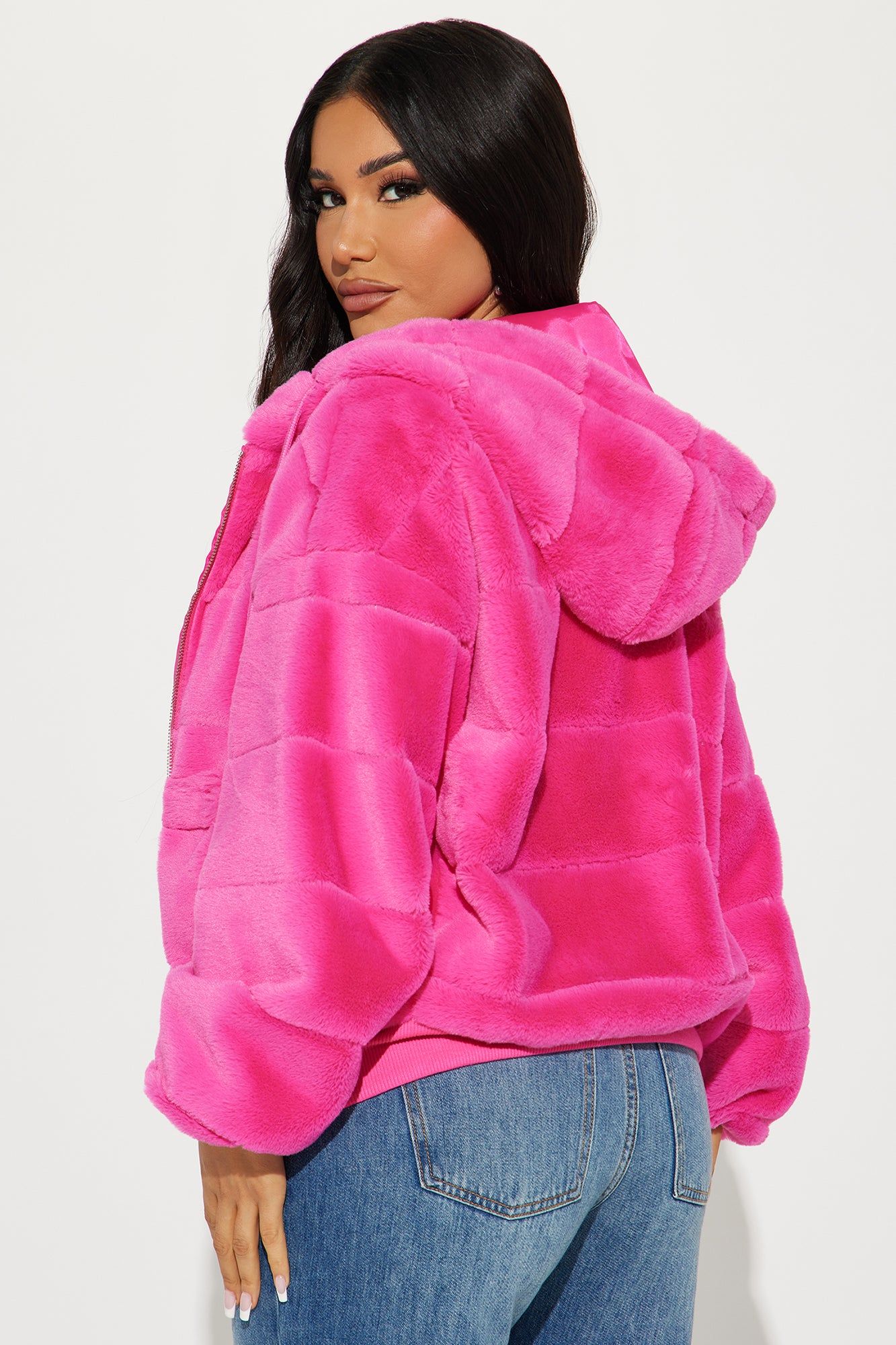 So Delighted Faux Fur Puffer Jacket - Pink sold by Fashion Nova product image thumbnail 3