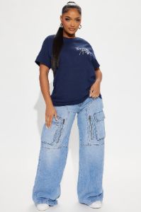 New York Script Tee - Navy sold by Fashion Nova