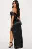 Perfection Satin Lace Gown - Black sold by Fashion Nova