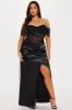 Perfection Satin Lace Gown - Black sold by Fashion Nova