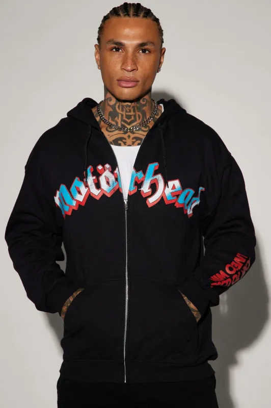Motorhead Zip Up Hoodie - Black sold by Fashion Nova