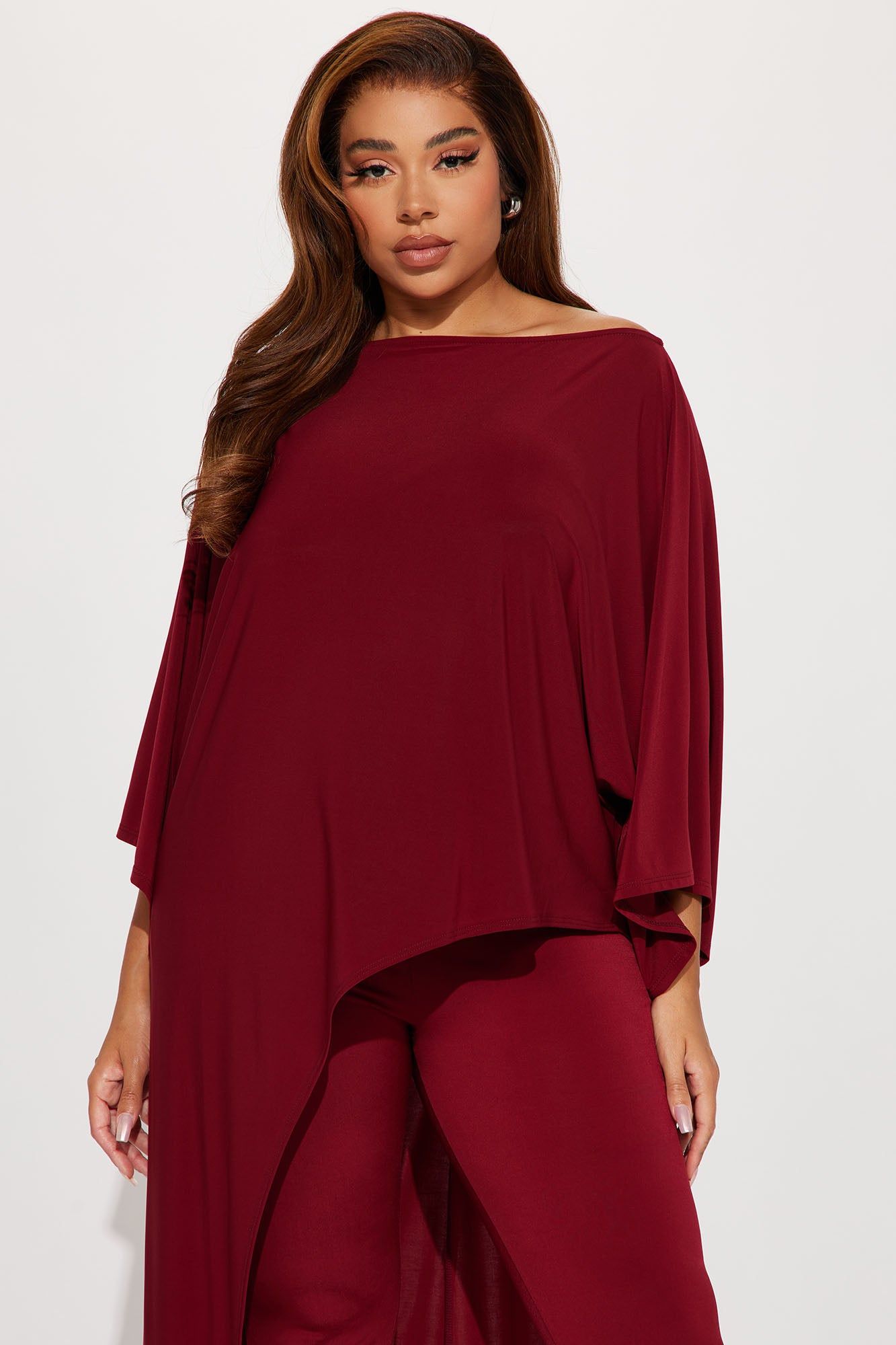 Beverly Off Shoulder Legging Set - Burgundy sold by Fashion Nova product image thumbnail 5