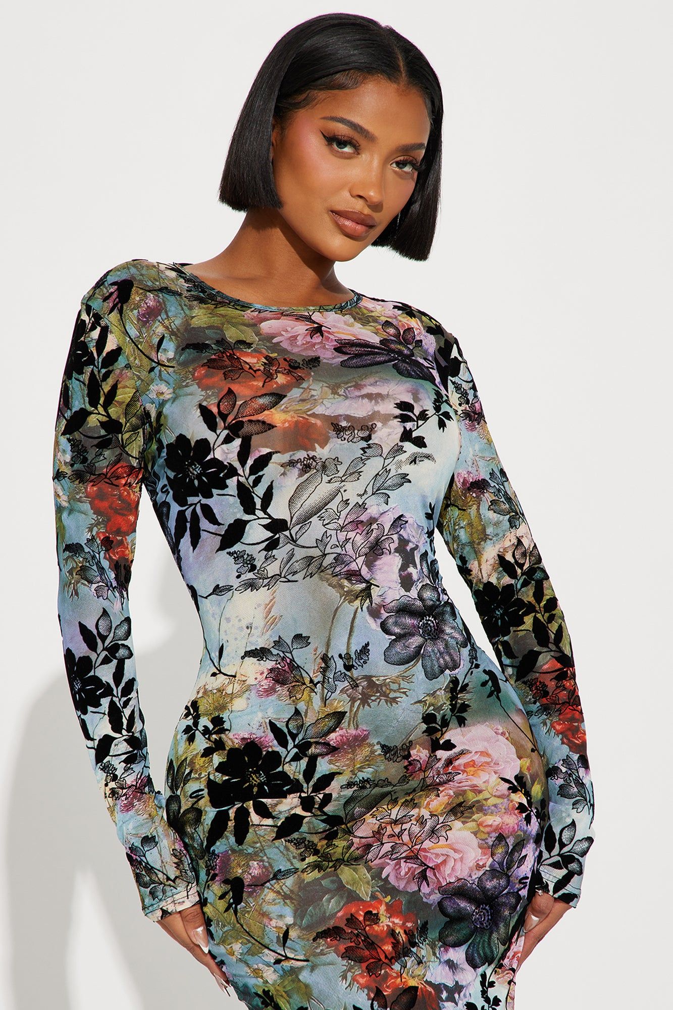 Alice Mesh Maxi Dress - Blue/combo sold by Fashion Nova product image thumbnail 2