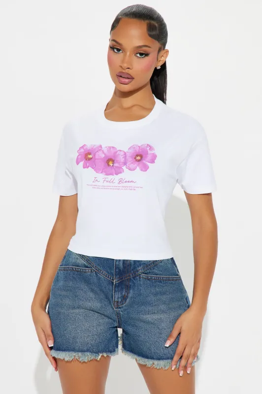 Love In Full Bloom Cropped Tee - White sold by Fashion Nova