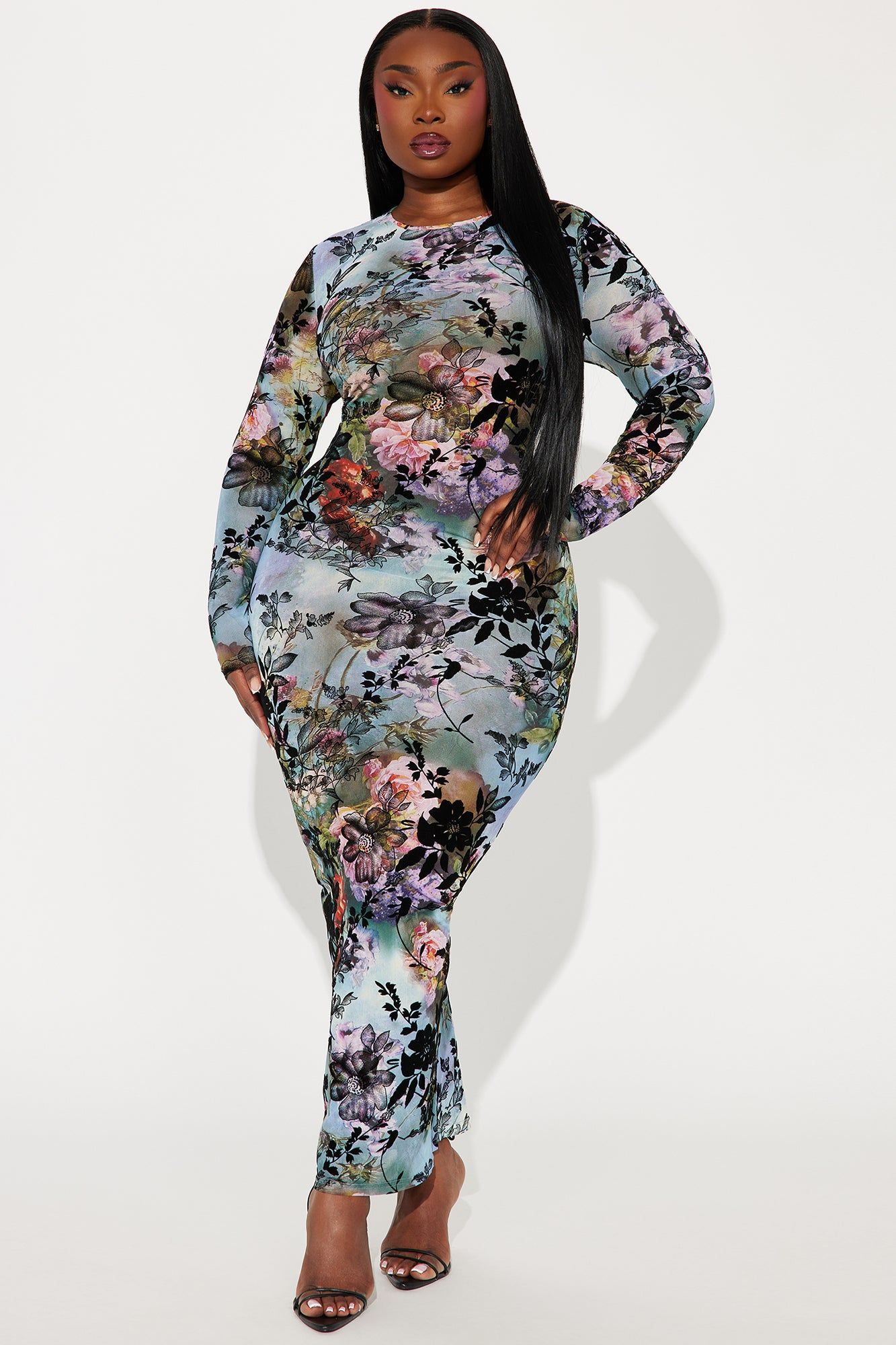 Alice Mesh Maxi Dress - Blue/combo sold by Fashion Nova product image thumbnail 4