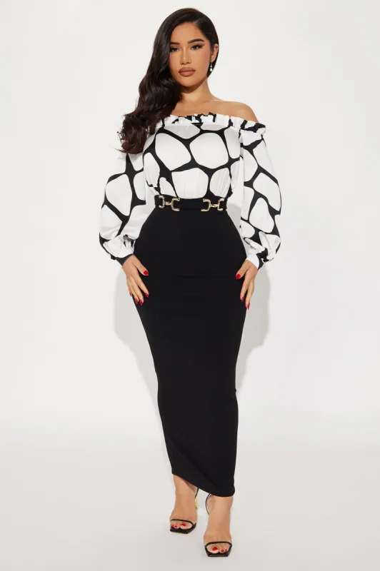 Danya Maxi Dress - Black/White sold by Fashion Nova