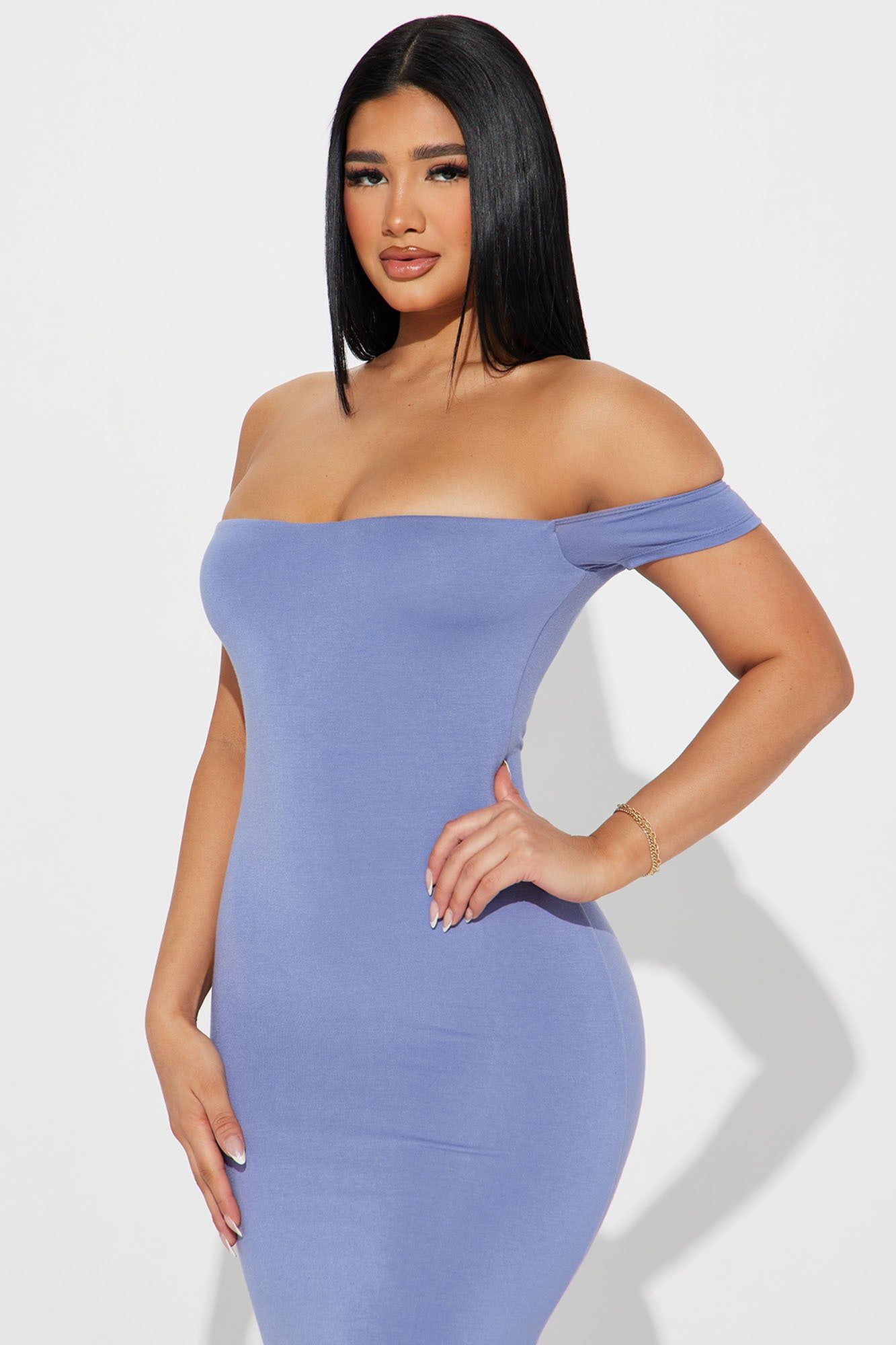 Mina Smooth Double Lined Maxi Dress - Dusty Blue sold by Fashion Nova product image thumbnail 2