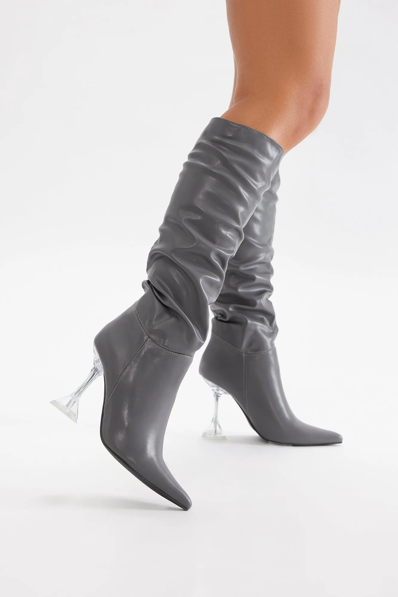 Cyrus Knee High Boots - Grey sold by Fashion Nova product image thumbnail 4