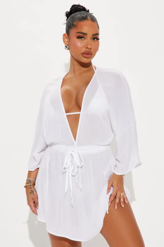Oceanfront Views Cover Up Dress - White sold by Fashion Nova